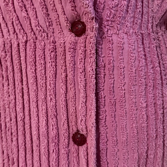 Vintage Pink Chenille Textured Long Robe - Picture 9 of 9